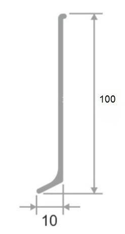 Алюминиевый плинтус для пола 100 мм Евротрим L-100 2155 черный 2,95 м