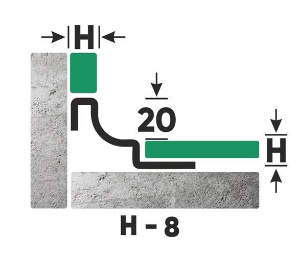Стальной профиль для внутренних углов закладной 8 мм FWR 8 GS золото сатинированное 2,7 м