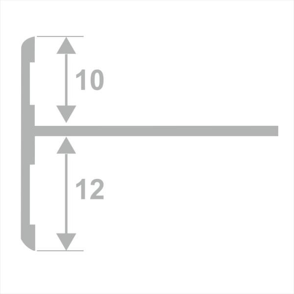Т-образный торцевой закладной профиль из алюминия 23 мм ПО-158-34 черный муар 2.7 м