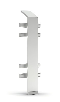 Стык для плинтуса 70 мм Мега-Трейд ДЛ-70ст серебро