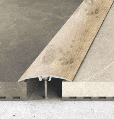 Алюминиевый порог одноуровневый округлый 40 мм Effector A 64-0919 Дуб Серый 2,7 м