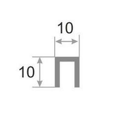 Стальной П-профиль 10х10 FSUP10-S сатинированный 2,7м