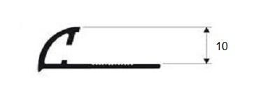 Профиль С-образный для плитки из латуни Progress PJOC 10 хром 2,7 м