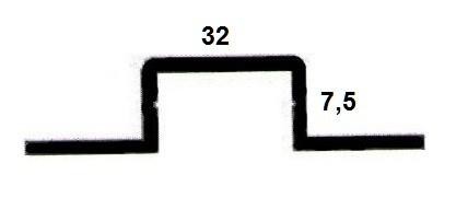 Алюминиевый Омега-профиль ОП-001 32х7,5х13х1 мм под гипсокартон 3 м