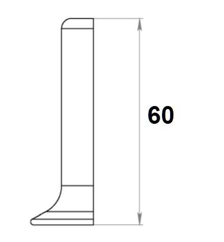 Уголок наружний для плинтуса Мега-Трейд ЛП-60ун Серебристый