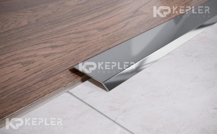 Одноуровневый порог стальной 80 мм FA 8 P полированная сталь 2,7 м