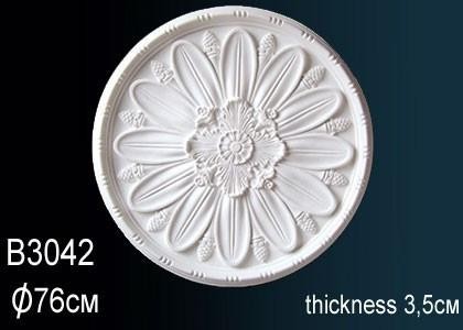 Потолочная розетка Перфект B3042 756 мм белый полиуретан