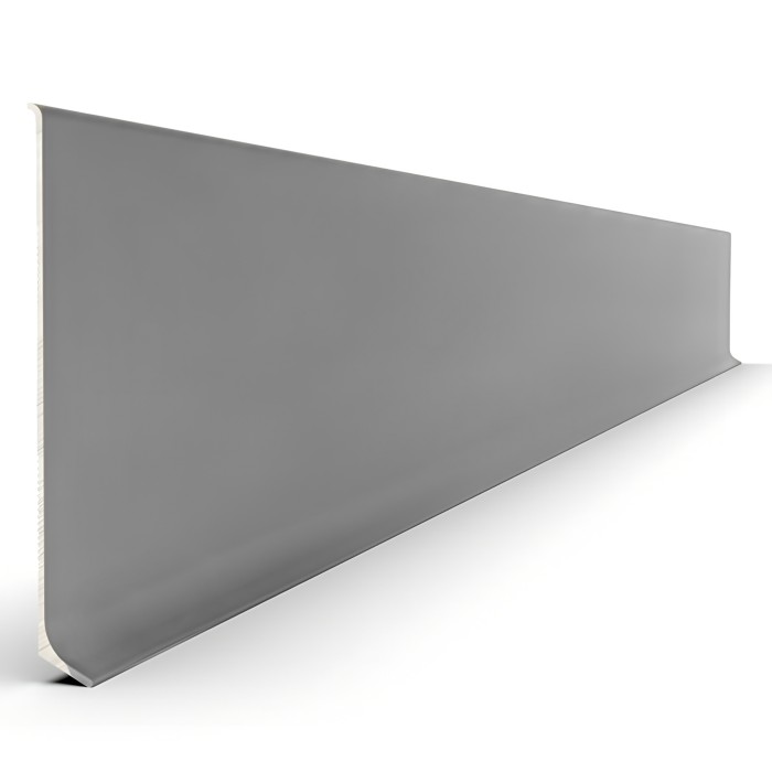 Плинтус для пола из алюминия 100 мм Мега-Трейд ЛП-100 0035 серый RAL 9006 3 м