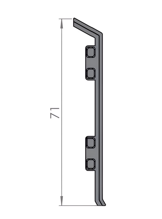 Стык для плинтуса 70 мм Мега-Трейд ДЛ-70ст без покрытия