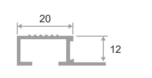 Профиль П-образный 12х20 мм из алюминия ПО-П12х20 Золото глянец 2,7 м
