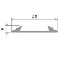Алюминиевый порог противоскользящий плоский 46х5 мм ПО-46 Золото матовое 2,7 м