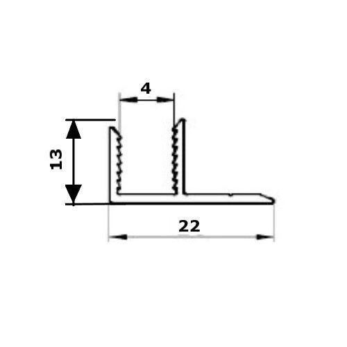 Алюминиевый профиль F-образный ОП-014х3000 АД31Т1 F для композит-панели 4 мм 3 м