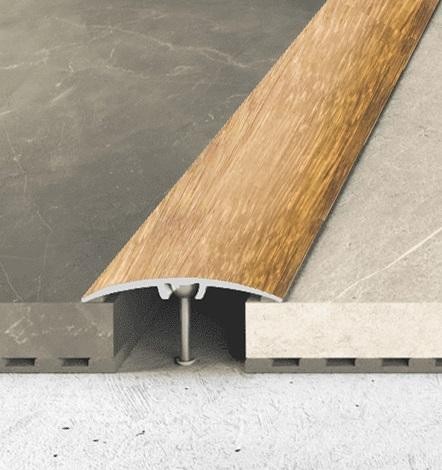 Алюминиевый порог одноуровневый округлый 40 мм Effector A 64-0921 Дуб Лемон 2,7 м