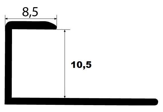 Окантовочный П-профиль латунный Yakamoz ЛПГ-11 латунь хром 2,7 м