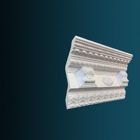 Потолочный плинтус с орнаментом Перфект AA318 79х113х81 мм 2,4 м белый полиуретан