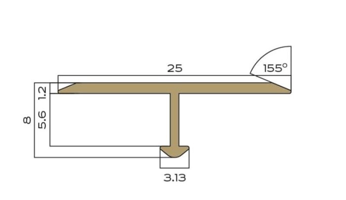Т-профиль из латуни плоский 25 мм NEEXY PVL38-03 BAO брашированный 2.7м