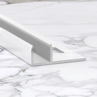 П-образный профиль из алюминия для стекла 10х10 мм ПО-211-02 серебро матовое 2.7 м