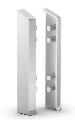 Комплект заглушек для плинтуса (пара левая+правая) 70 мм Мега-Трейд ДЛ-70з серебро