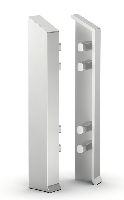 Комплект заглушек для плинтуса (пара левая+правая) 70 мм Мега-Трейд ДЛ-70з серебро