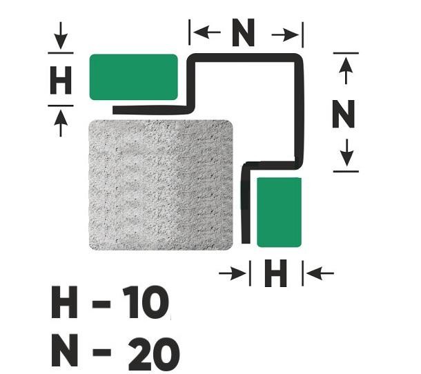 Антивандальный профиль для плитки FMP 10х20 M Сталь сатинированная 2,7 м
