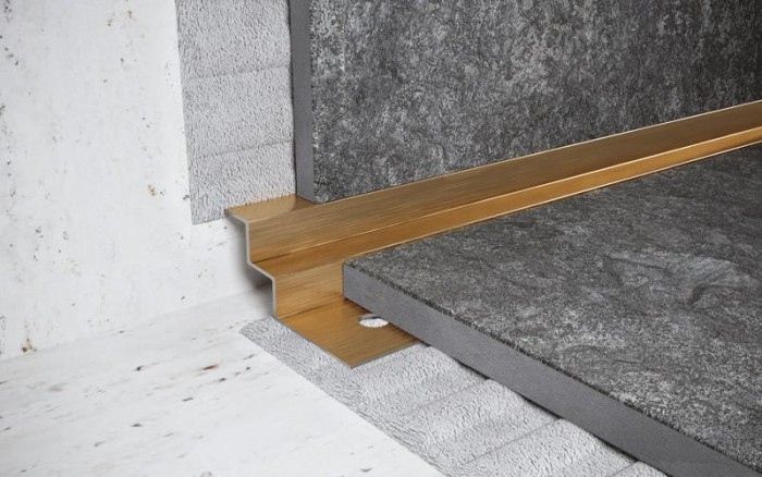 Стальной профиль для внутренних углов закладной 10 мм FW 10 GS золото сатинированное 2,7 м