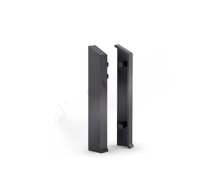 Комплект заглушек для плинтуса (пара левая+правая) 70 мм Мега-Трейд ДЛ-70з черный