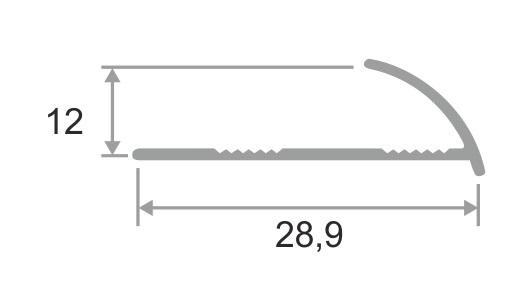 Алюминиевый профиль С-образный для плитки 12 мм ПО-12 Бронза матовая 2,7 м