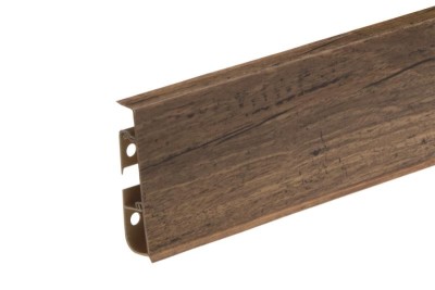 Напольный плинтус ПВХ 75 мм Cezar Hi-Line Prestige 287 Орех Блюз 2,5 м