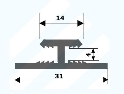 Алюминиевый двутавр ОП-005 под композит-панель 4 мм 3 м