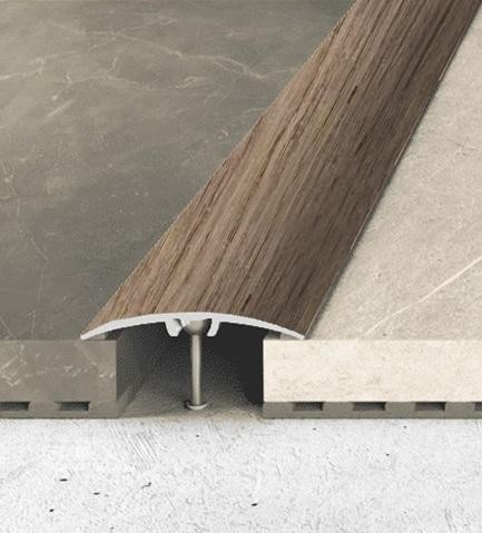 Алюминиевый порог одноуровневый округлый 40 мм Effector A 64-0923 Дуб Пепельный 2,7 м