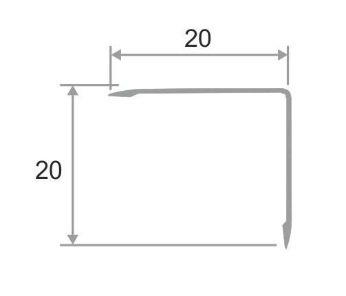 Алюминиевый уголок 20х20 мм ПН20х20 наружний светлая бронза матовая 2,7 м
