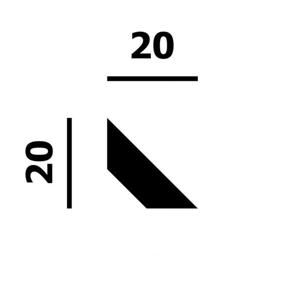 Молдинг Перфект Плюс P201 белый ударопрочный полимер 20х20 2 м