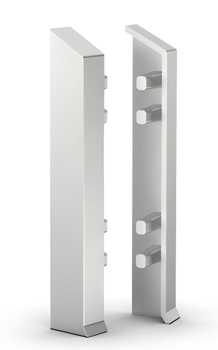 Комплект заглушек для плинтуса (пара левая+правая) 70 мм Мега-Трейд ДЛ-70з без покрытия