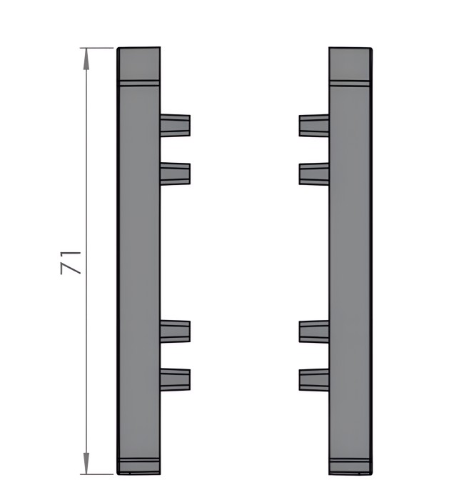 Комплект заглушек для плинтуса (пара левая+правая) 70 мм Мега-Трейд ДЛ-70з без покрытия