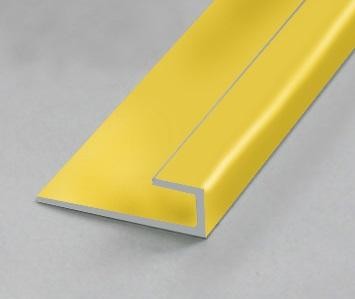 Алюминиевый П-образный профиль для стёкол 6 мм ПО-95 Золото глянец 2,7 м