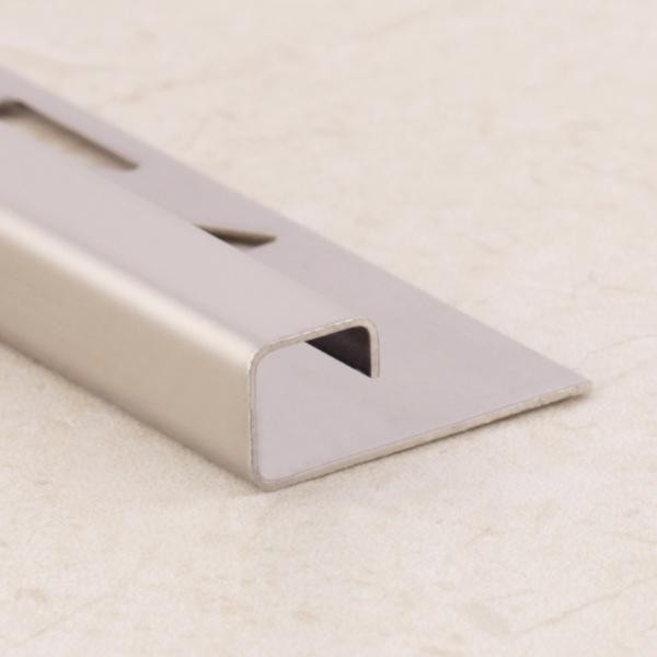 Окантовочный профиль из нержавеющей стали 10х10 мм SB016-10H SG Серебро глянец 2,7 м