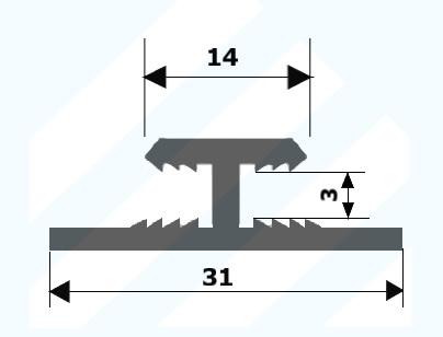 Алюминиевый двутавр ОП-012 под композит-панель 3 мм 3 м