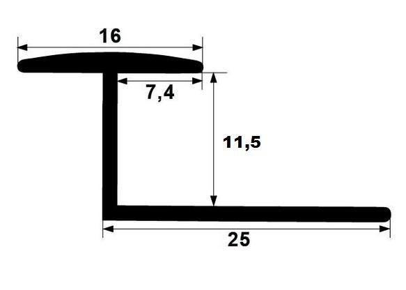Латунный Z-профиль Yakamoz LZT-16 зиг заг латунь антик 2,7 м