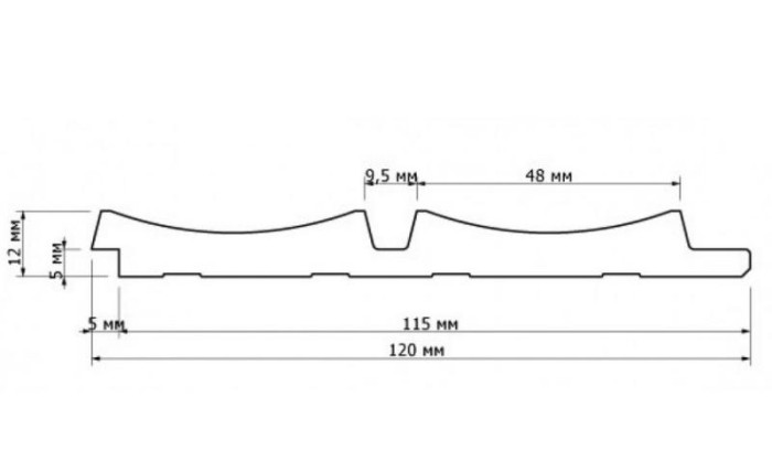 Отделочная панель 120х12 мм Hiwood LV125 S387K серый 2,7м