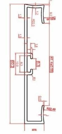 Алюминиевый плинтус для пола 60 мм Евротрим C-60 4037 черный 2,95 м