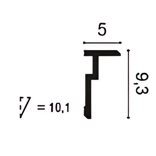 Плинтус потолочный Orac Decor Duropolymer CX197 белый 200x5x9.3 см
