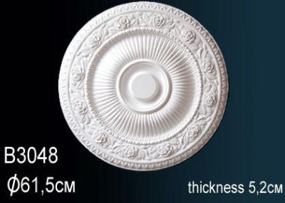 Потолочная розетка Перфект B3048 610 мм белый полиуретан