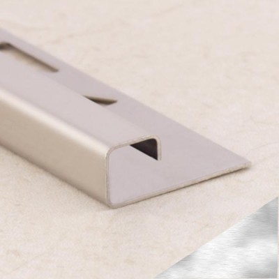 Окантовочный профиль из нержавеющей стали 10х10 мм SB016-10H SGB Серебро глянец браш 2,7 м