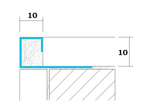 Окантовочный профиль из нержавеющей стали 10х10 мм SB016-10H SGB Серебро глянец браш 2,7 м