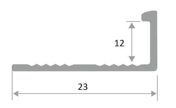 L-профиль алюминий 12 мм ПО-Г12 Серый муар 2,7 м