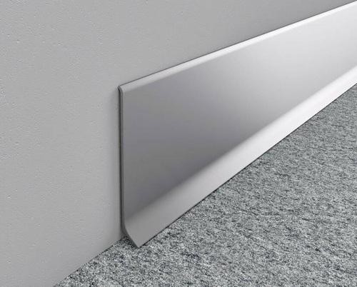 Плинтус для пола алюминиевый 80 мм ПТ-79/15 сырой алюминий 3 м