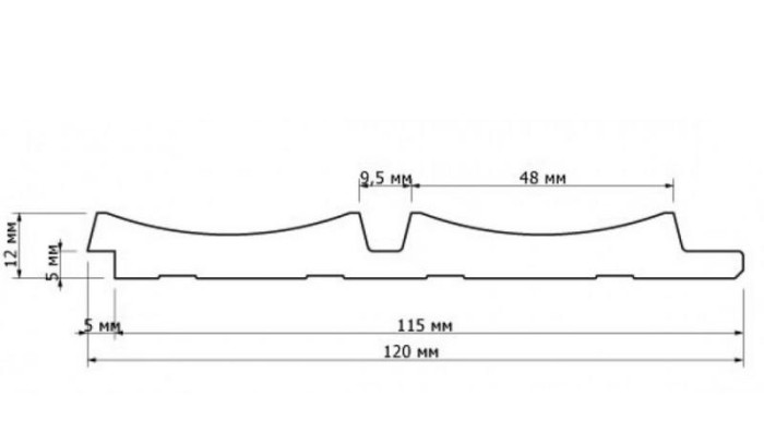 Отделочная панель 120х12 мм Hiwood LV125 G387 под дерево 2,7м