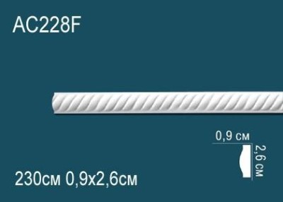 Гибкий молдинг с орнаментом Перфект AC228F 26х9 мм белый полиуретан 2,3 м