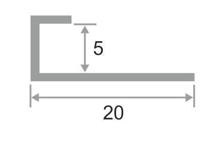 Алюминиевый П-образный профиль для стёкол 5 мм ПО-111 Серебро матовое 2,7 м