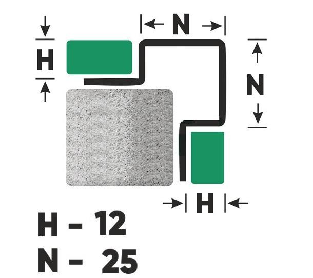 Антивандальный профиль для плитки FMP 12х25 M Сталь сатинированная 2,7 м